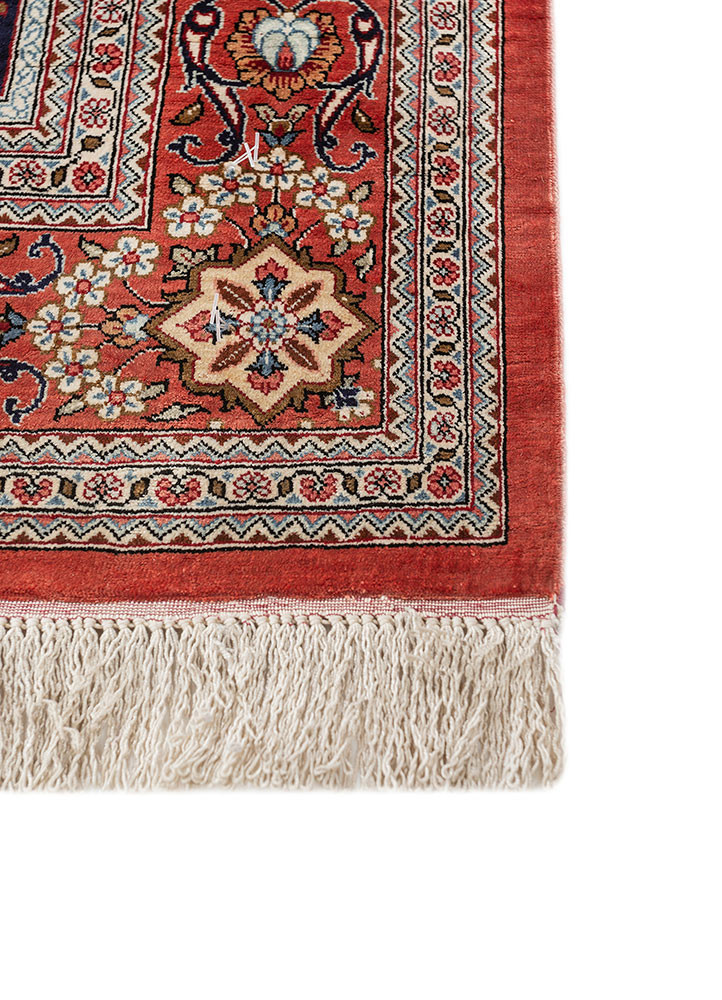 gulmarg blue silk hand knotted Rug - Corner gulmarg blue silk hand knotted Rug - Corner