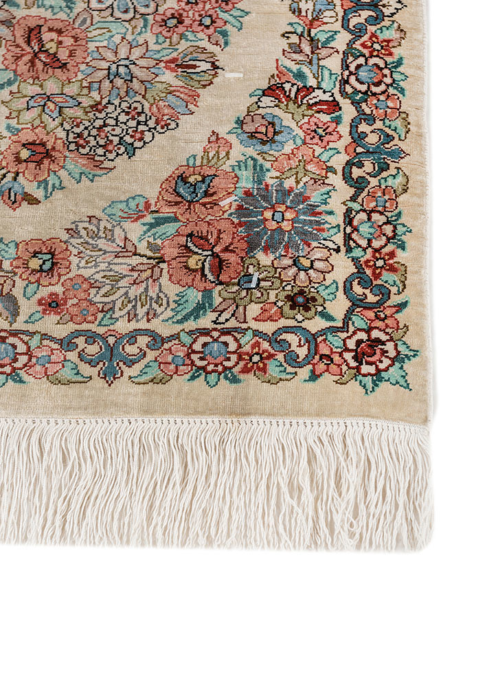 gulmarg blue silk hand knotted Rug - Corner gulmarg blue silk hand knotted Rug - Corner