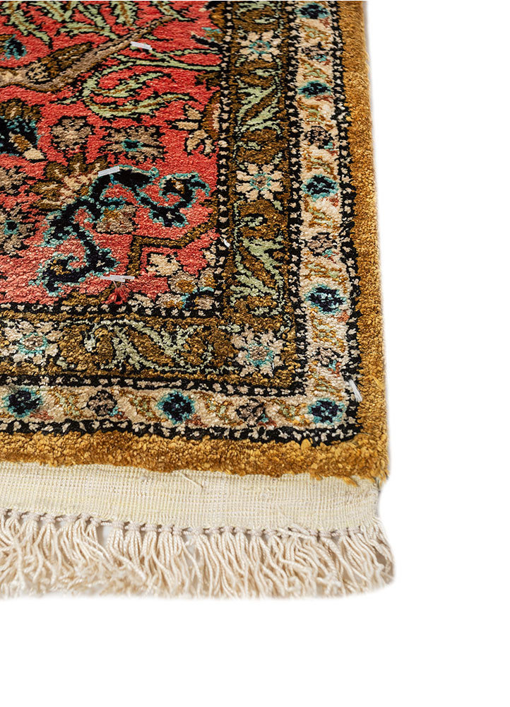 gulmarg green silk hand knotted Rug - Corner gulmarg green silk hand knotted Rug - Corner