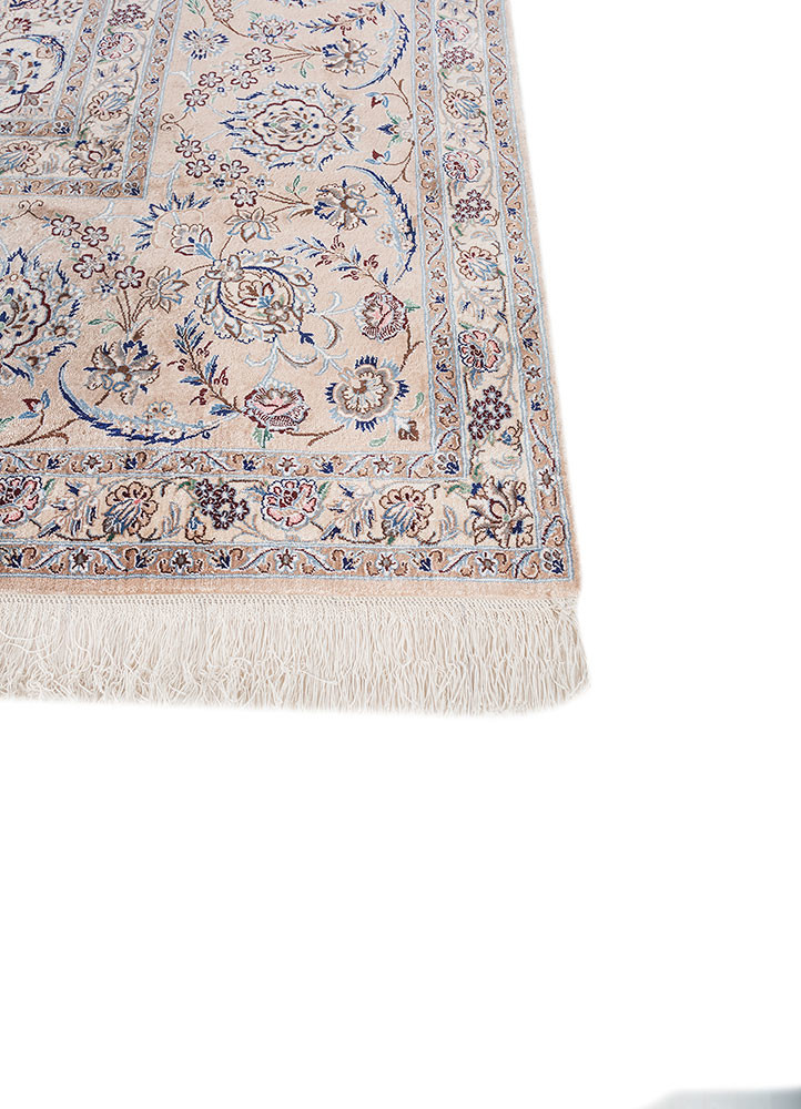 gulmarg red and orange silk hand knotted Rug - Corner gulmarg red and orange silk hand knotted Rug - Corner