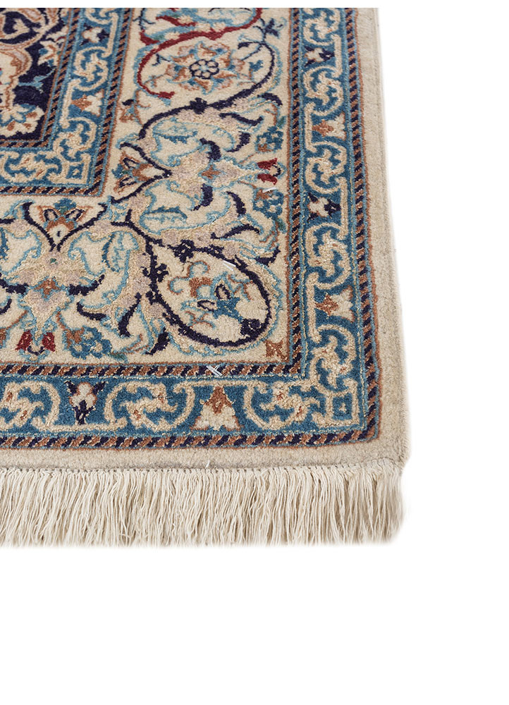 gulmarg blue wool and silk hand knotted Rug - Corner gulmarg blue wool and silk hand knotted Rug - Corner