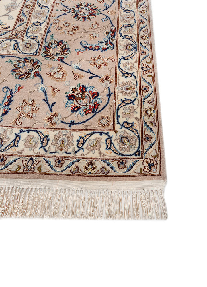 aalam red and orange wool and silk hand knotted Rug - Corner aalam red and orange wool and silk hand knotted Rug - Corner