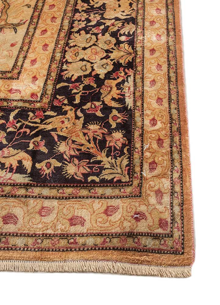gulmarg green silk hand knotted Rug - Corner gulmarg green silk hand knotted Rug - Corner