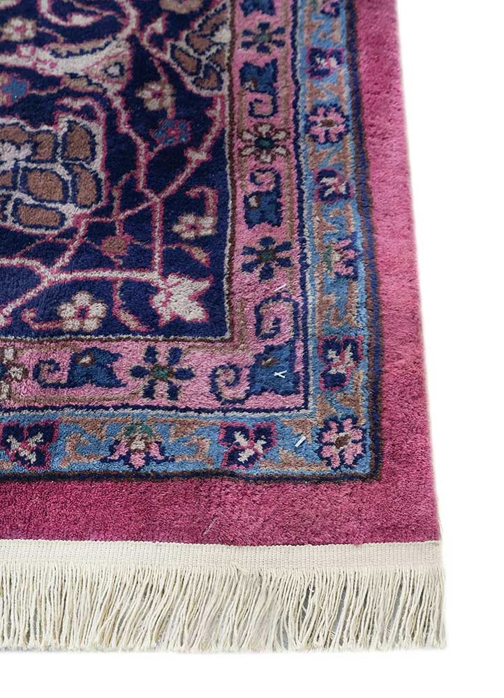 aalam red and orange wool hand knotted Rug - Corner