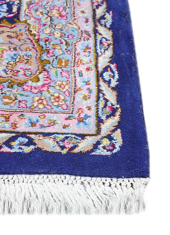 aalam red and orange wool hand knotted Rug - Corner