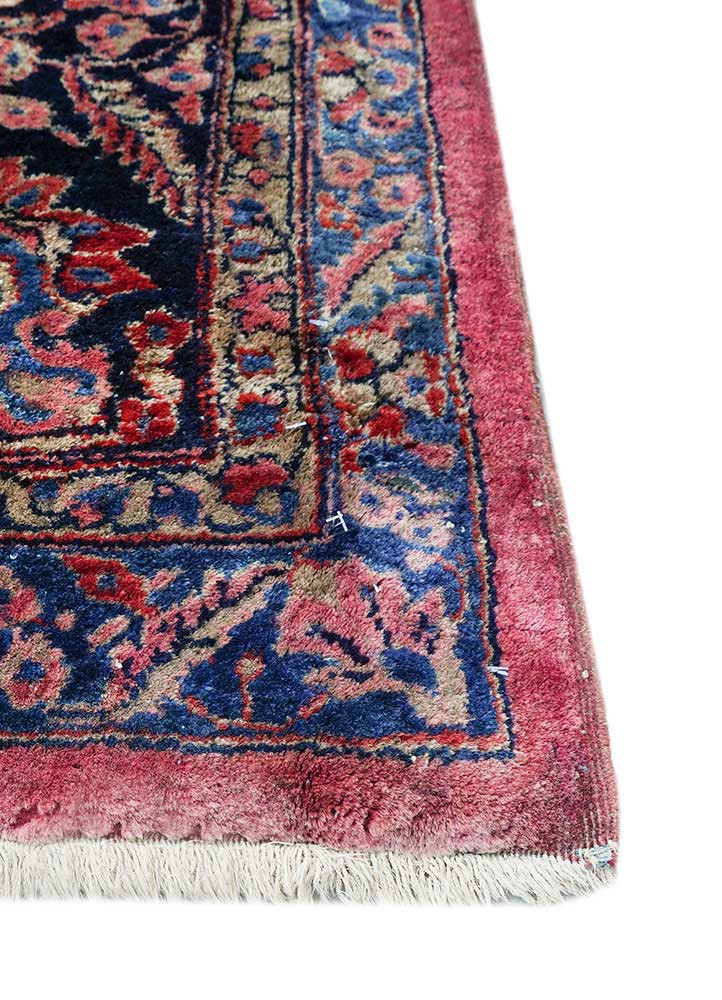 aalam red and orange wool hand knotted Rug - Corner aalam red and orange wool hand knotted Rug - Corner