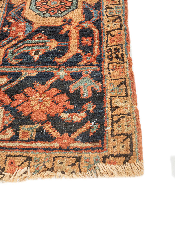 aalam blue wool hand knotted Rug - Corner aalam blue wool hand knotted Rug - Corner