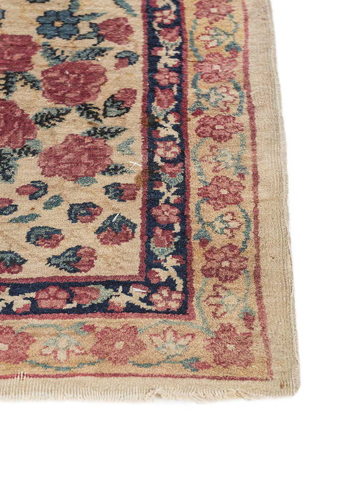 aalam pink and purple wool hand knotted Rug - Corner aalam pink and purple wool hand knotted Rug - Corner