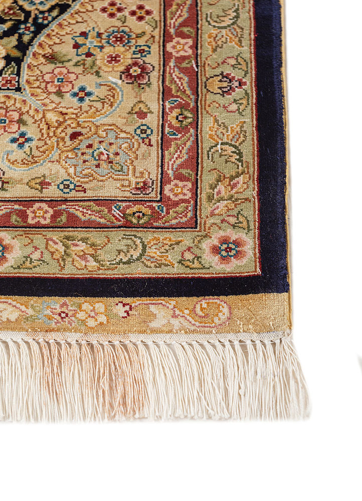 gulmarg blue silk hand knotted Rug - Corner gulmarg blue silk hand knotted Rug - Corner