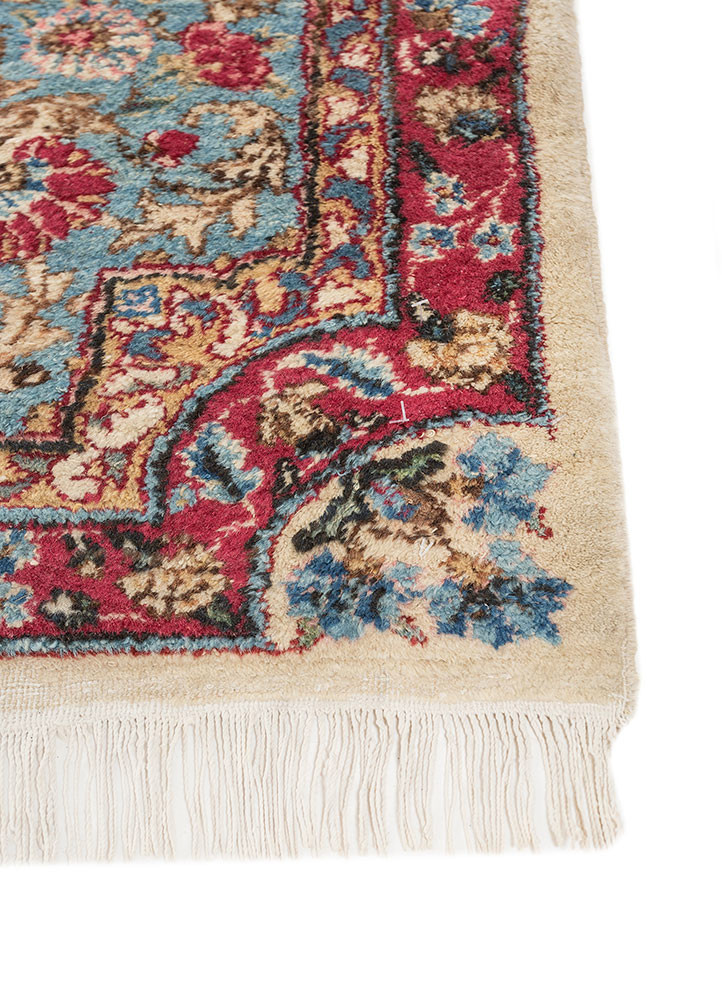 aalam blue wool hand knotted Rug - Corner aalam blue wool hand knotted Rug - Corner