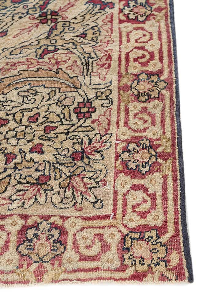 aalam green wool hand knotted Rug - Corner