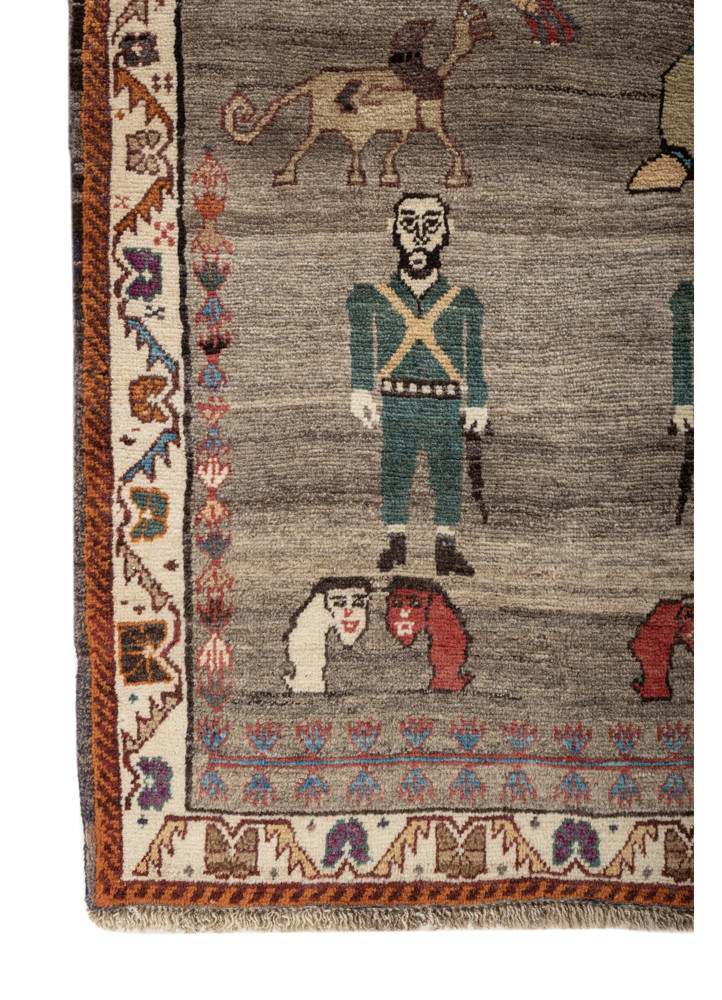 aprezo pink and purple wool hand knotted Rug - Corner