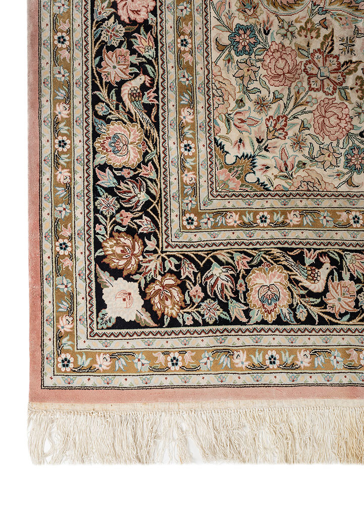 gulmarg pink and purple silk hand knotted Rug - Corner gulmarg pink and purple silk hand knotted Rug - Corner