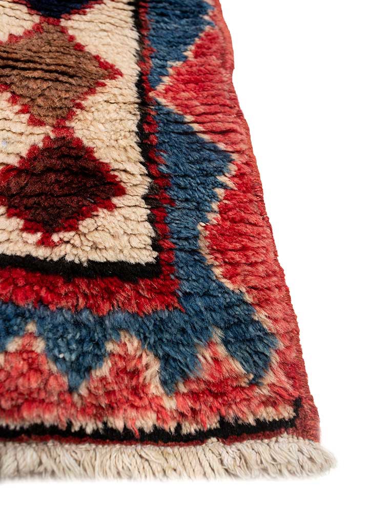 nuray blue wool hand knotted Rug - Corner