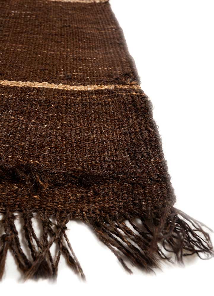 nayaab beige and brown jute and hemp flat weaves Rug - Corner