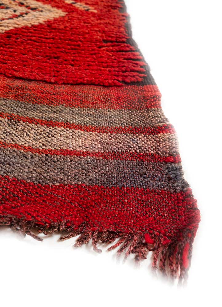 nayaab pink and purple wool flat weaves Rug - Corner