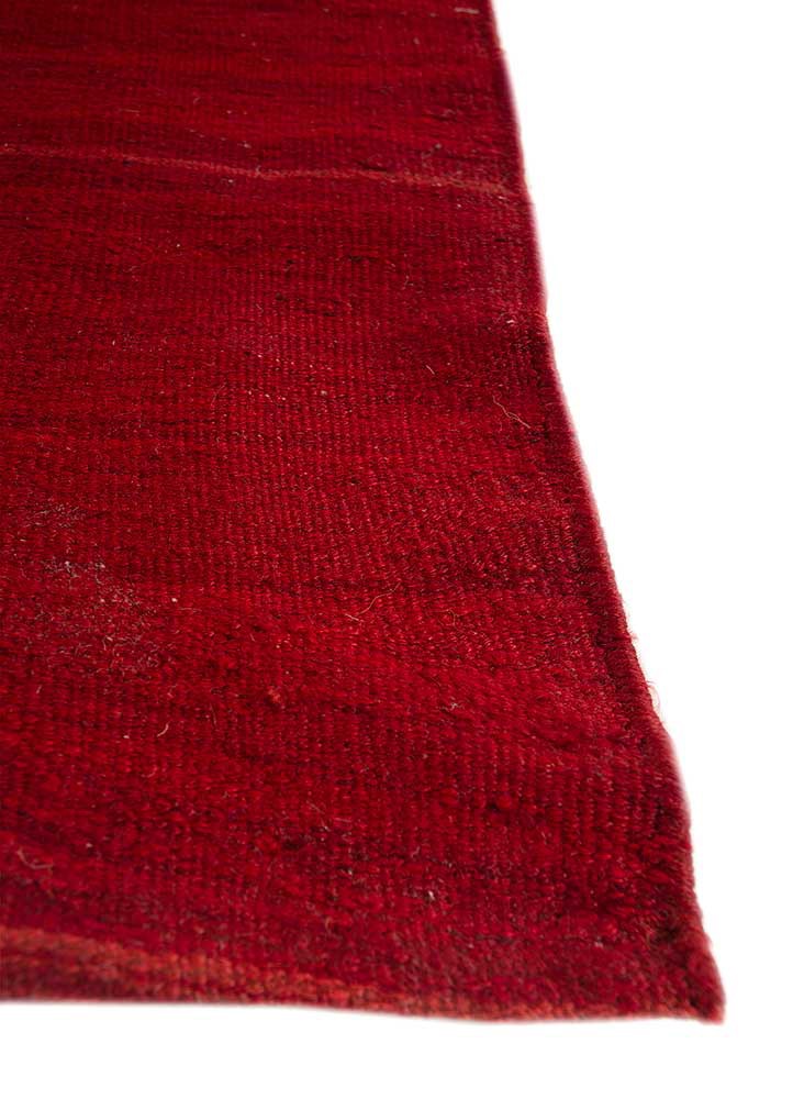 nayaab red and orange wool flat weaves Rug - Corner