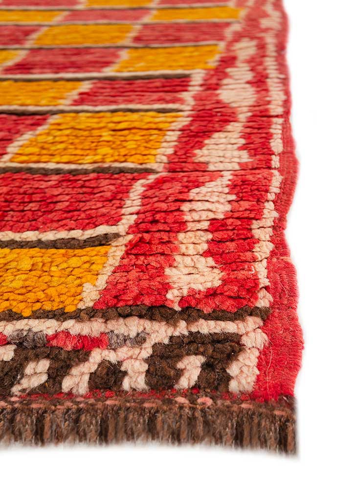nayaab red and orange wool flat weaves Rug - Corner