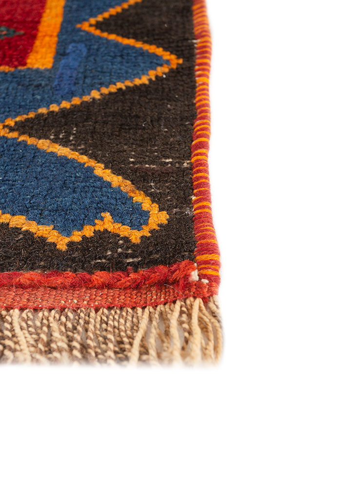 nuray red and orange wool hand knotted Rug - Corner nuray red and orange wool hand knotted Rug - Corner
