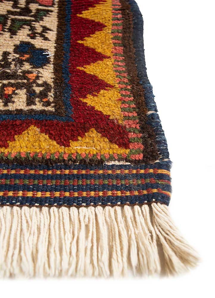 nuray red and orange wool hand knotted Rug - Corner