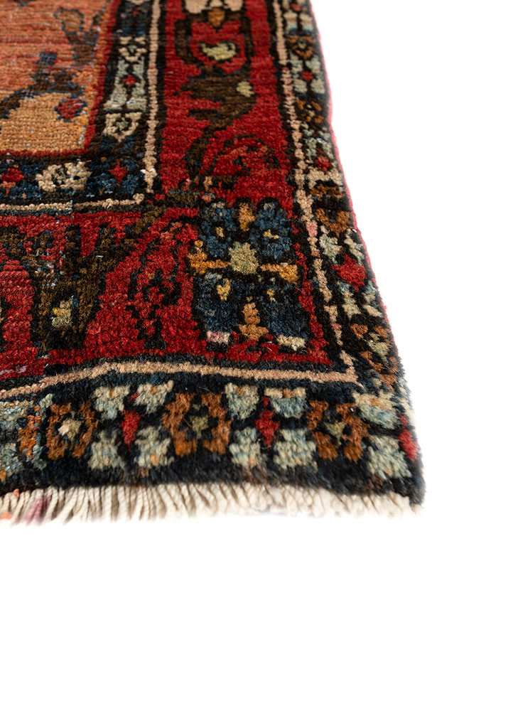 aalam red and orange wool hand knotted Rug - Corner aalam red and orange wool hand knotted Rug - Corner