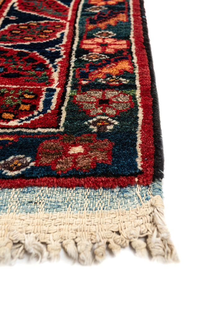 aalam red and orange wool hand knotted Rug - Corner aalam red and orange wool hand knotted Rug - Corner