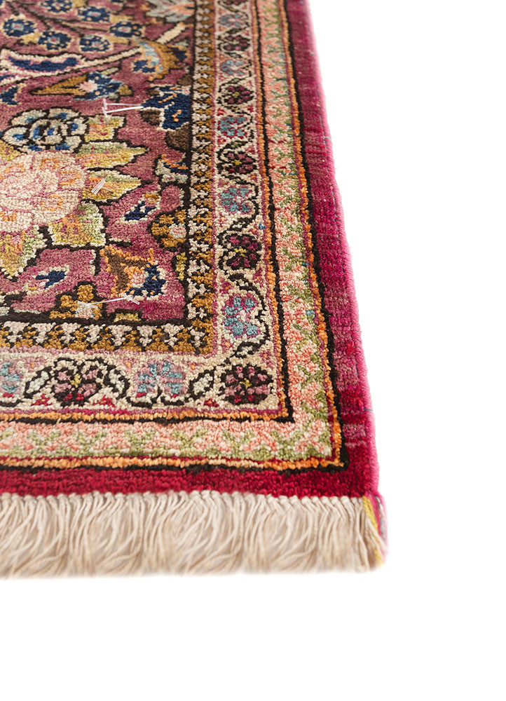 gulmarg blue silk hand knotted Rug - Corner
