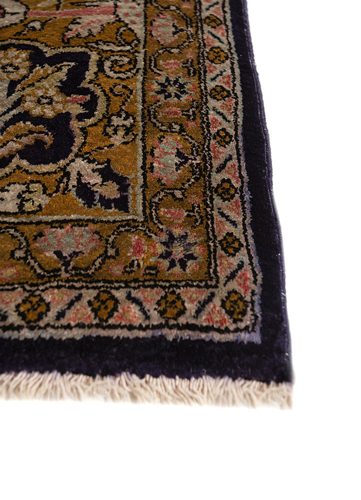 gulmarg blue silk hand knotted Rug - Corner gulmarg blue silk hand knotted Rug - Corner