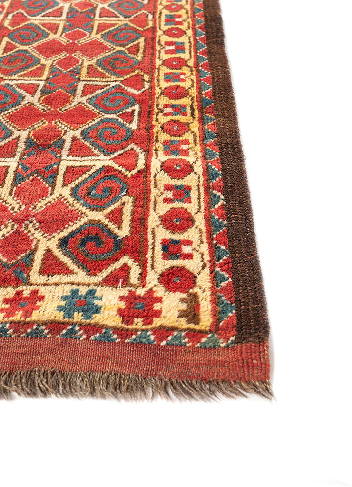 kiaan red and orange wool hand knotted Rug - Corner kiaan red and orange wool hand knotted Rug - Corner