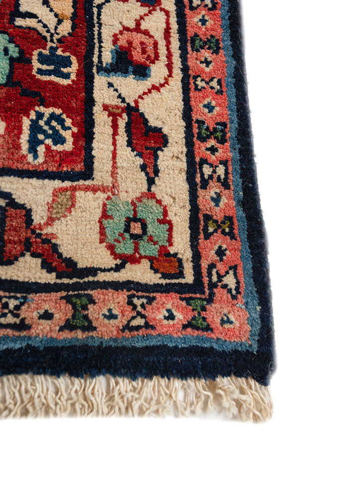 aalam blue wool hand knotted Rug - Corner aalam blue wool hand knotted Rug - Corner