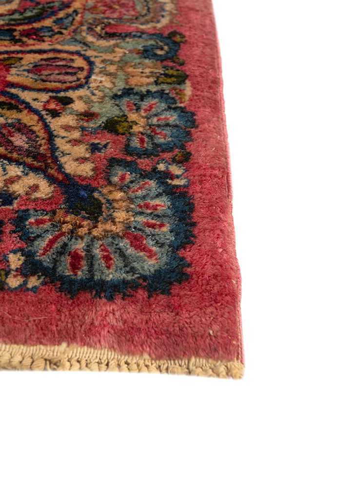 aalam ivory wool hand knotted Rug - Corner