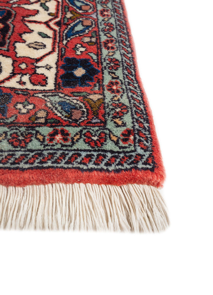aalam red and orange wool hand knotted Rug - Corner aalam red and orange wool hand knotted Rug - Corner
