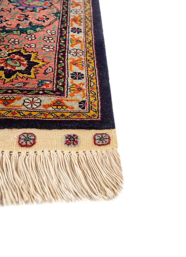 aalam blue wool hand knotted Rug - Corner aalam blue wool hand knotted Rug - Corner