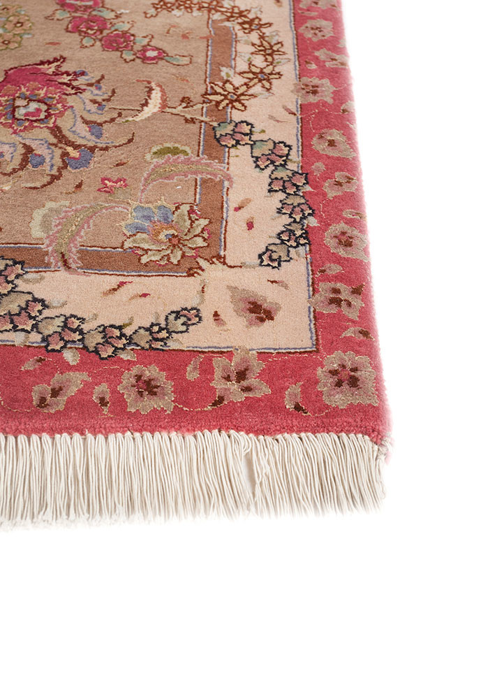 aalam red and orange wool hand knotted Rug - Corner aalam red and orange wool hand knotted Rug - Corner