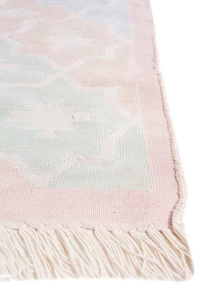 nayaab pink and purple cotton flat weaves Rug - Corner