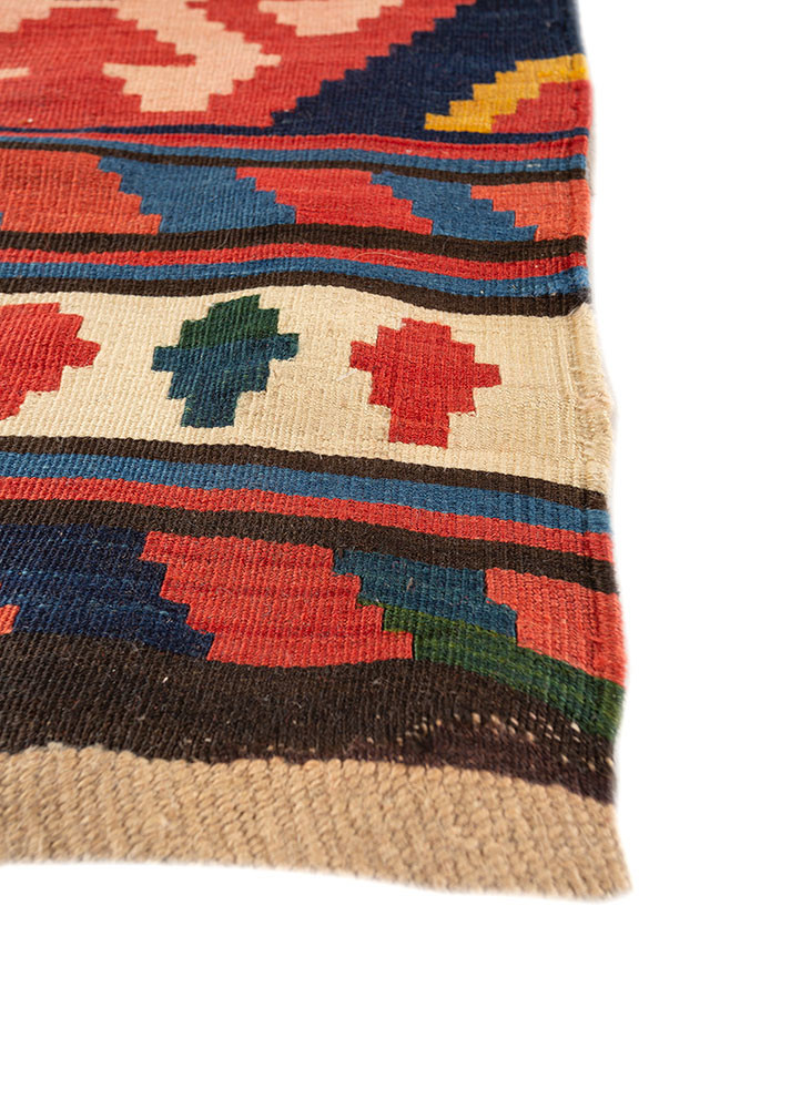 nayaab blue wool flat weaves Rug - Corner nayaab blue wool flat weaves Rug - Corner