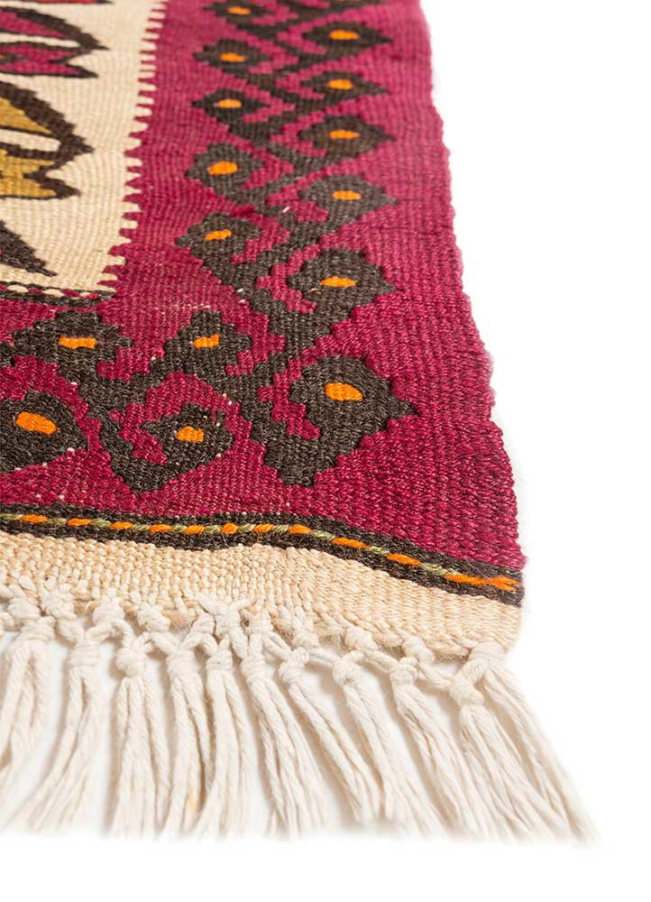 nayaab blue wool flat weaves Rug - Corner