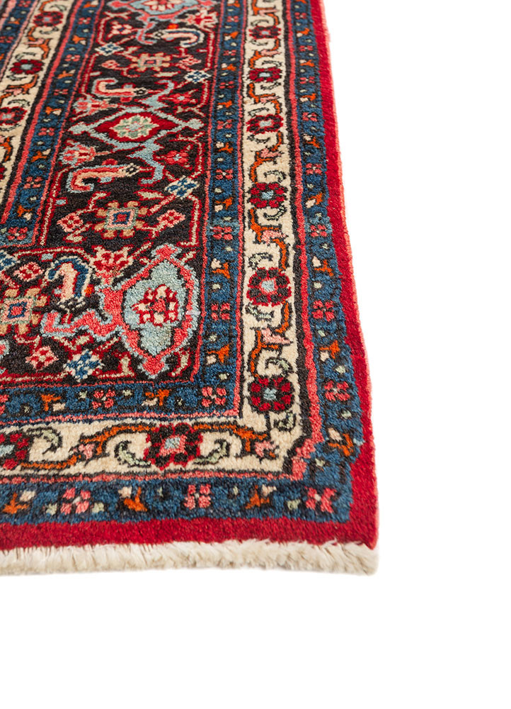 aalam red and orange wool hand knotted Rug - Corner aalam red and orange wool hand knotted Rug - Corner