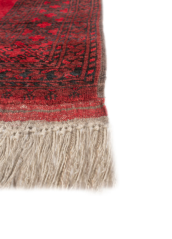 kiaan red and orange wool hand knotted Rug - Corner
