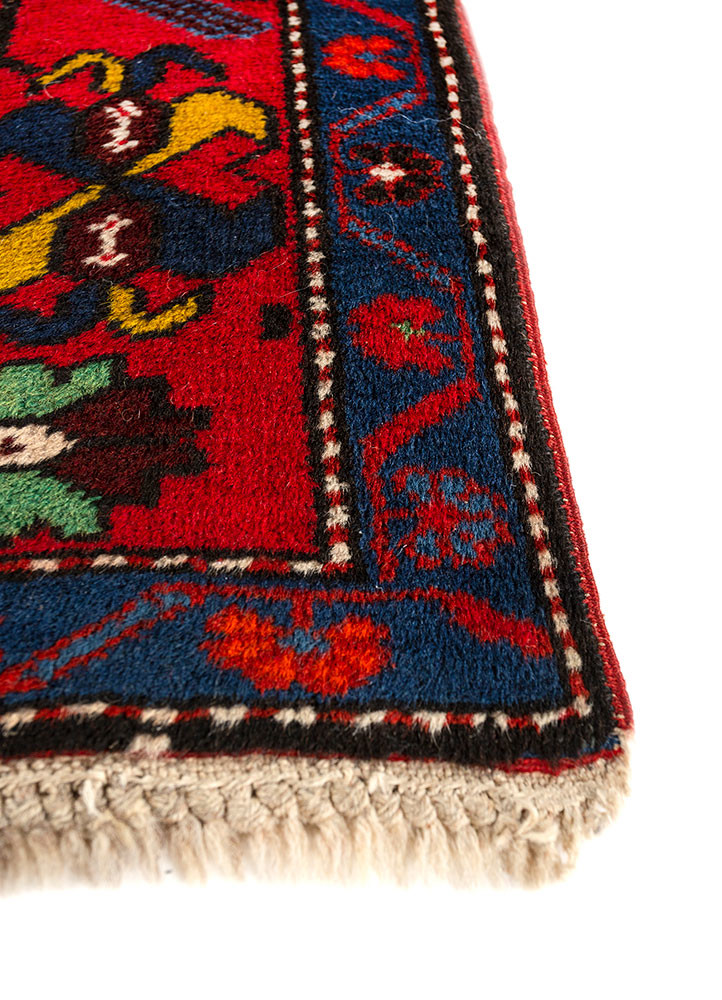 aalam red and orange wool flat weaves Rug - Corner aalam red and orange wool flat weaves Rug - Corner