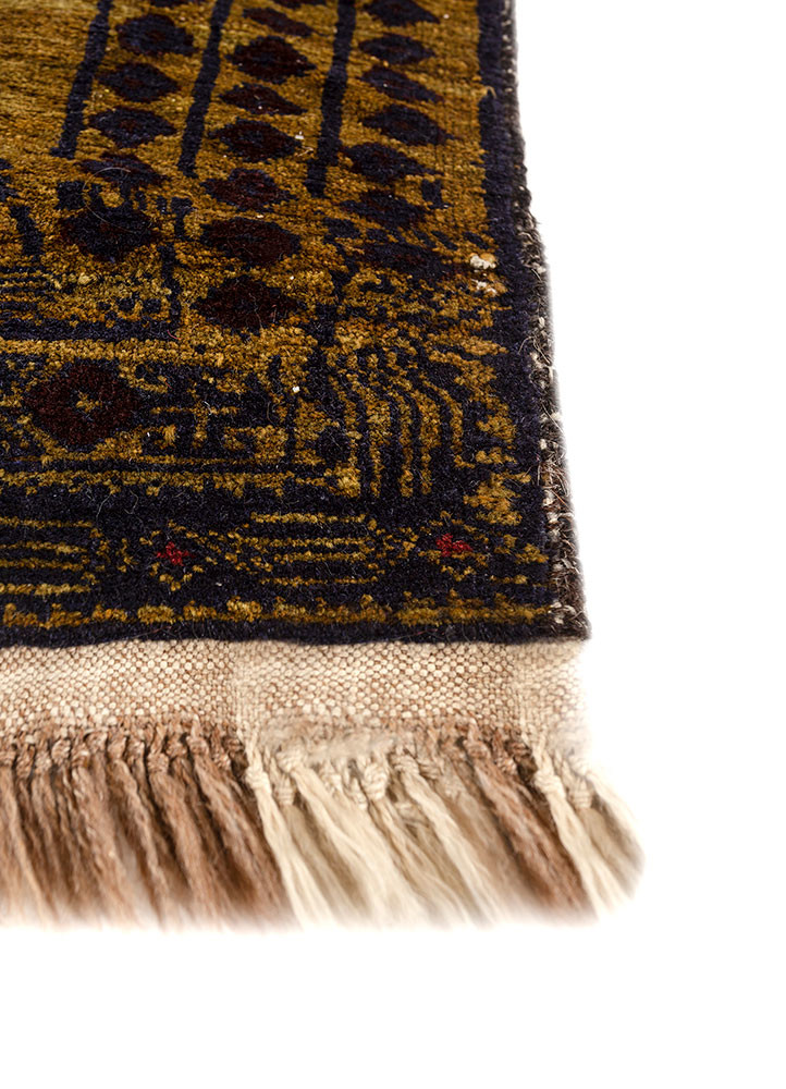 kiaan gold wool hand knotted Rug - Corner
