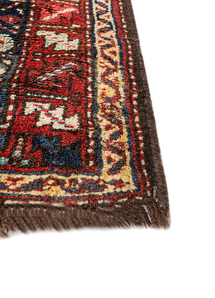 aalam grey and black wool hand knotted Rug - Corner