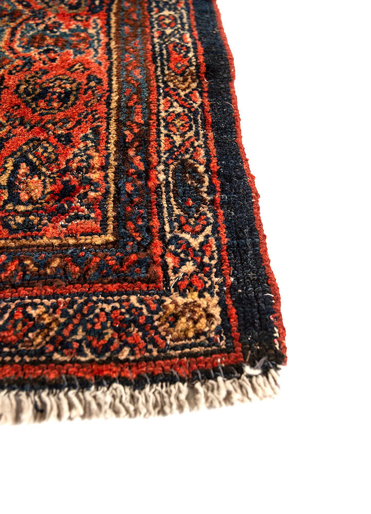 aalam blue wool hand knotted Rug - Corner aalam blue wool hand knotted Rug - Corner