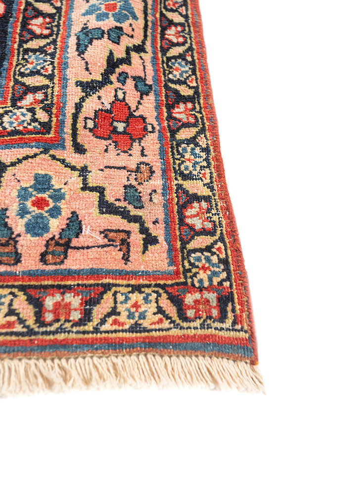 aalam red and orange wool hand knotted Rug - Corner aalam red and orange wool hand knotted Rug - Corner