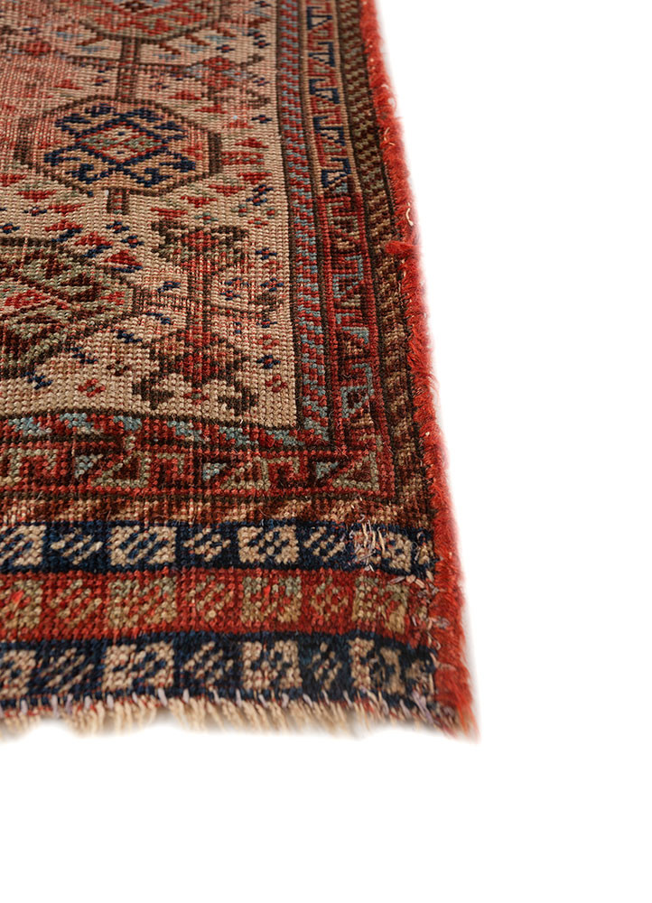 aalam red and orange wool flat weaves Rug - Corner
