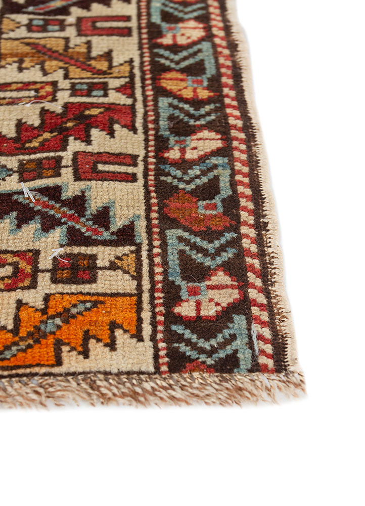aalam red and orange wool flat weaves Rug - Corner