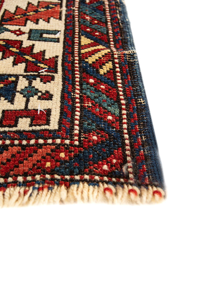 aalam blue wool flat weaves Rug - Corner aalam blue wool flat weaves Rug - Corner