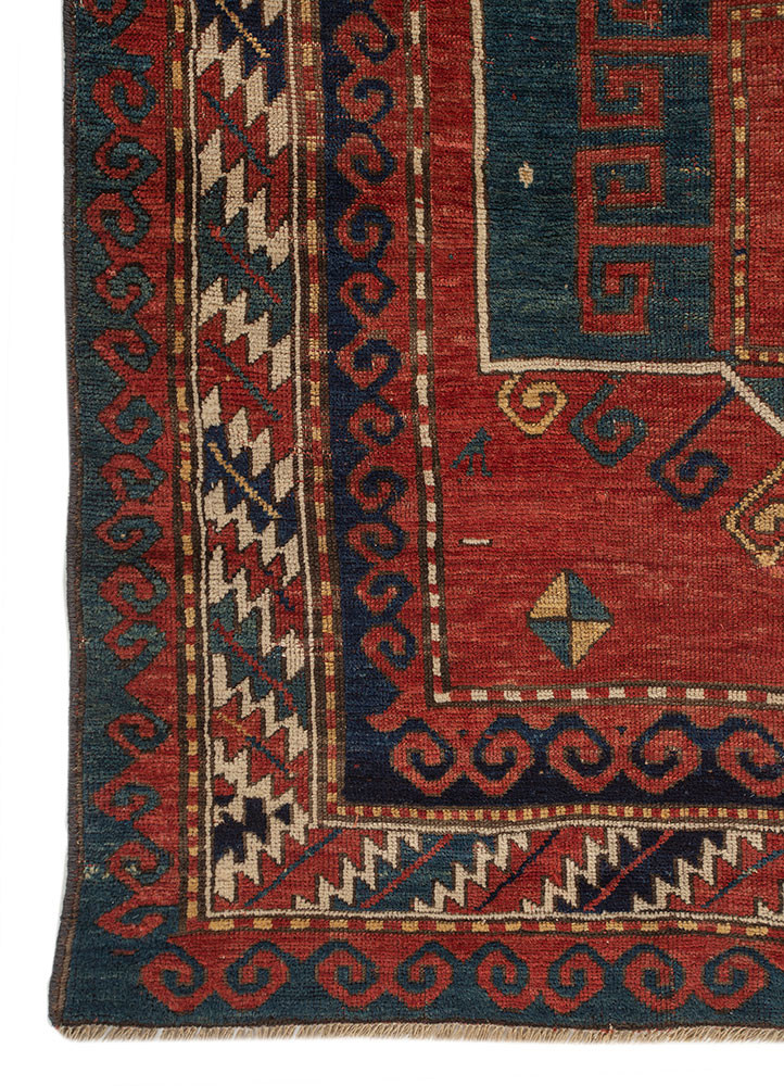aalam red and orange wool flat weaves Rug - Corner aalam red and orange wool flat weaves Rug - Corner