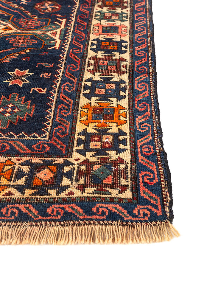 kiaan blue wool hand knotted Rug - Corner kiaan blue wool hand knotted Rug - Corner