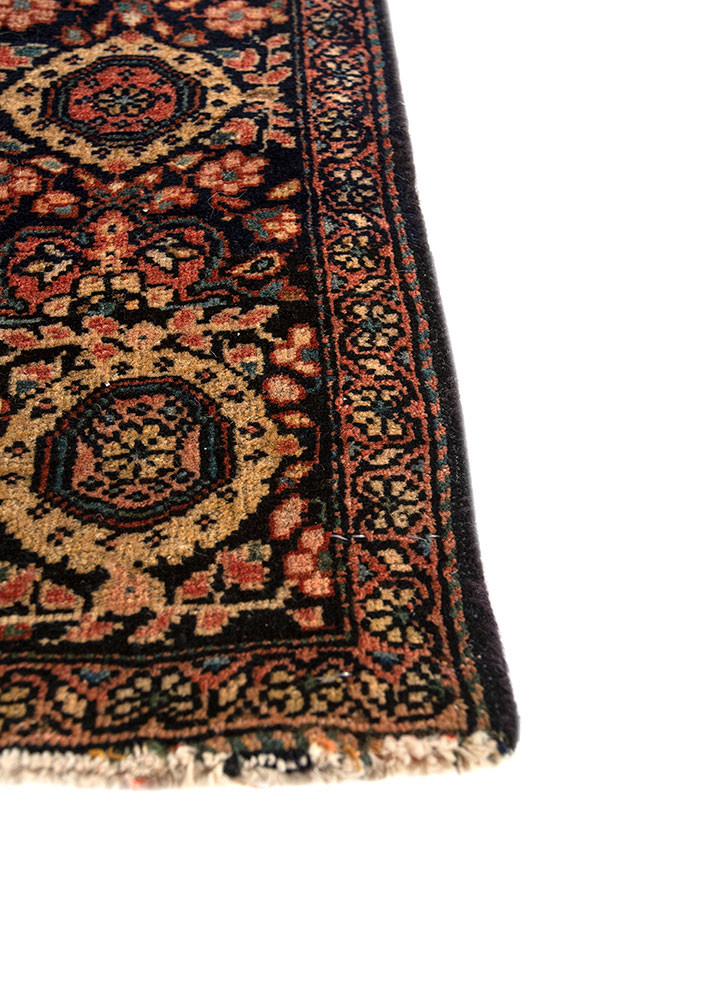 aalam blue wool hand knotted Rug - Corner aalam blue wool hand knotted Rug - Corner